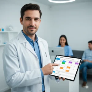Agenda médica con control de horarios y especialidades